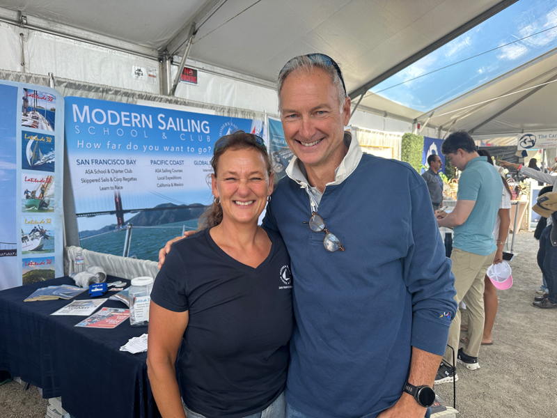 Sailing instructor Andrea Geisinger reconnected with student Mike Nelson.