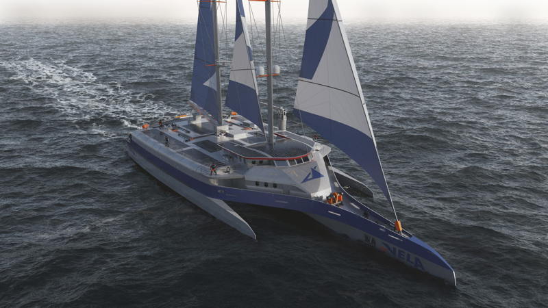 The trimaran promises to be swift, reliable and sustainable. 