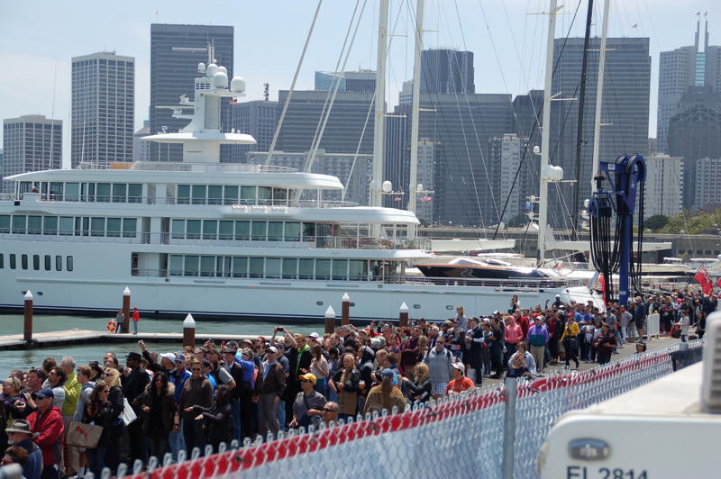 The 452' Rising Sun at the America's Cup in 2013. 