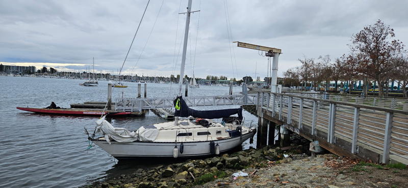 Another grounding from a November storm by the Jack London Aquatic Center.