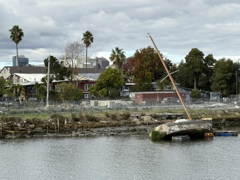 Another vessel aground by Brooklyn Basin.