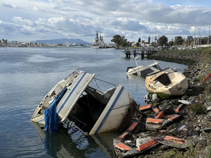 These boats were afloat not long ago.