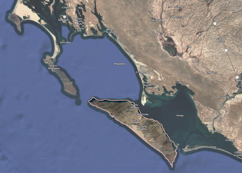 Isla Santa Margarita south of Magdelena Bay in Baja.