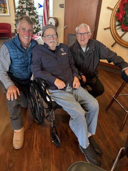 John Buestad, Jim Jessie and Mike Kelly at Oakland Yacht Club on December 17, 2025.