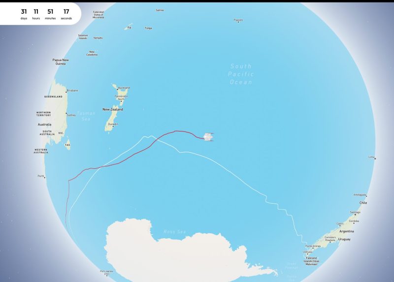 The Famous Project just passed Hobart on it's way to Cape Horn.