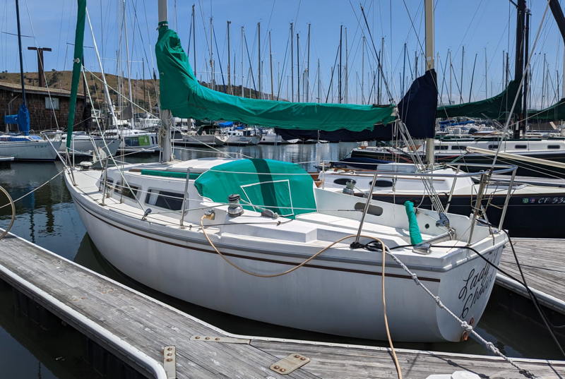 The boat is from 1977 but newer canvas makes her look sharp.