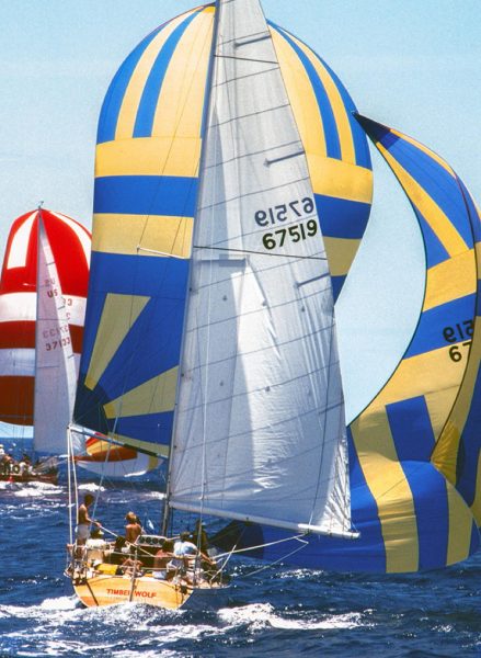 Dave sent us this shot by Phil Uhl of Timber Wolf also in 1980 in the Pan Am Clipper Cup in Hawaii.