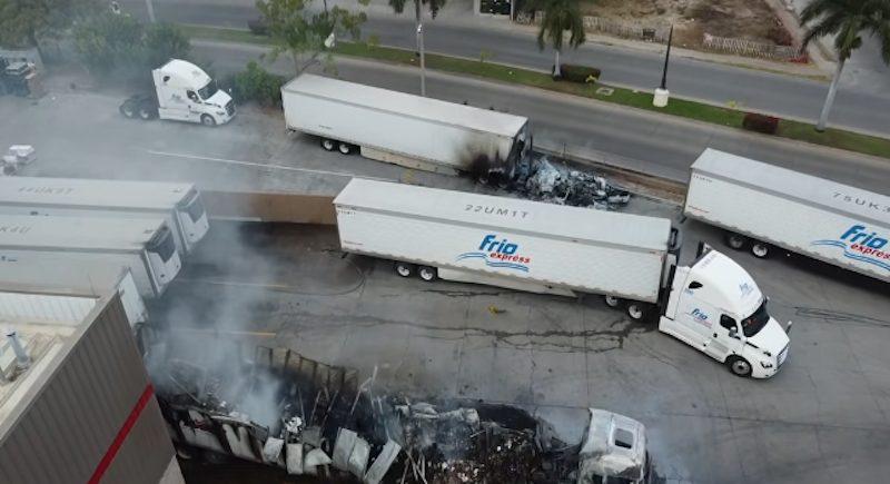 The Puerto Vallarta Costco is in good shape, though scarred with adjacent vehicle fires.