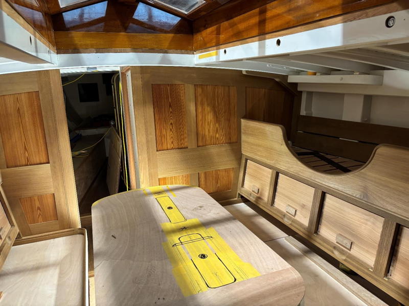 Progress on Grisette's stunning interior. 