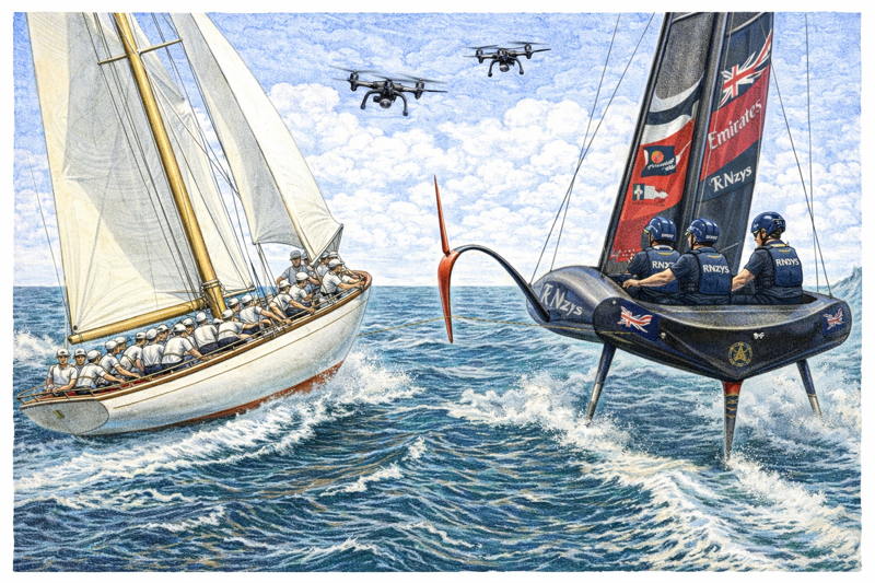 Displacement with crew or foiling with stored energy in the next Cup? What's your preference?