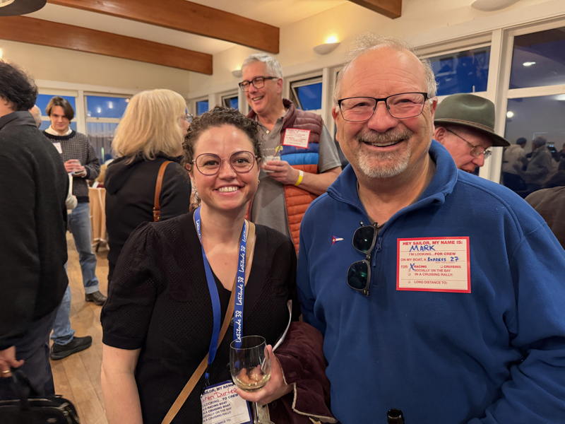 Mark Murray of the Express 27 Artemis found Lauren, a former Express 27 sailors, who's been away from Bay racing for several years and is looking to get back out racing.