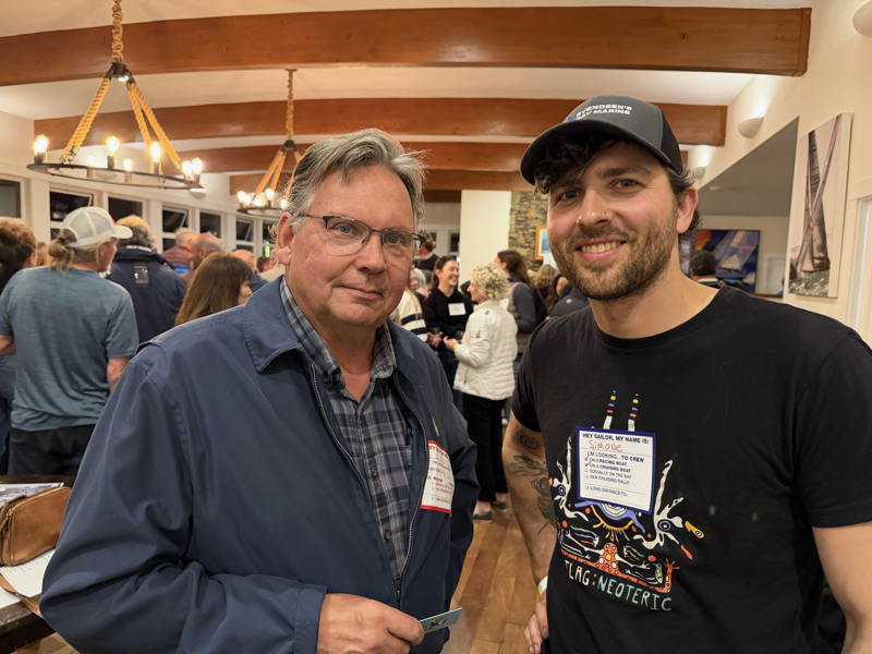 Former YRA chair, Don Arens, was on hand looking for crew and connected with Simone from Svendsen's Bay Marine. 
