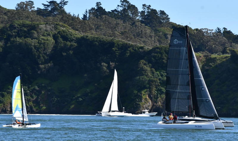 Multihulls are a minority of the sailboats out there but we caught three different types in one shot two weekends ago.