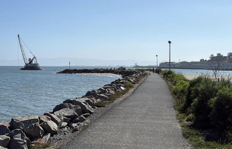 Initial efforts to clear the sand bank are getting underway.