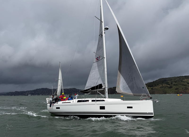 The Hanse 388, Friendship, before the start of the stormy Sailing4Parkinson's Regatta.