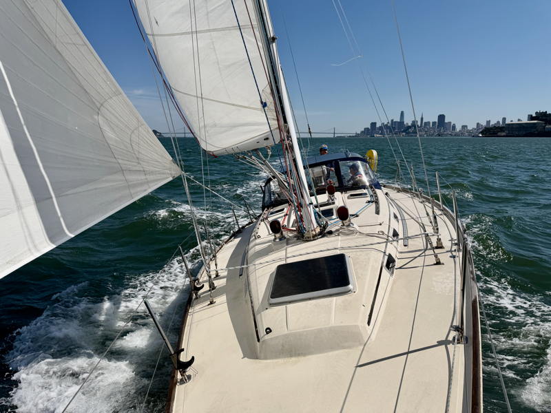 Finistere reaching across the Bay.