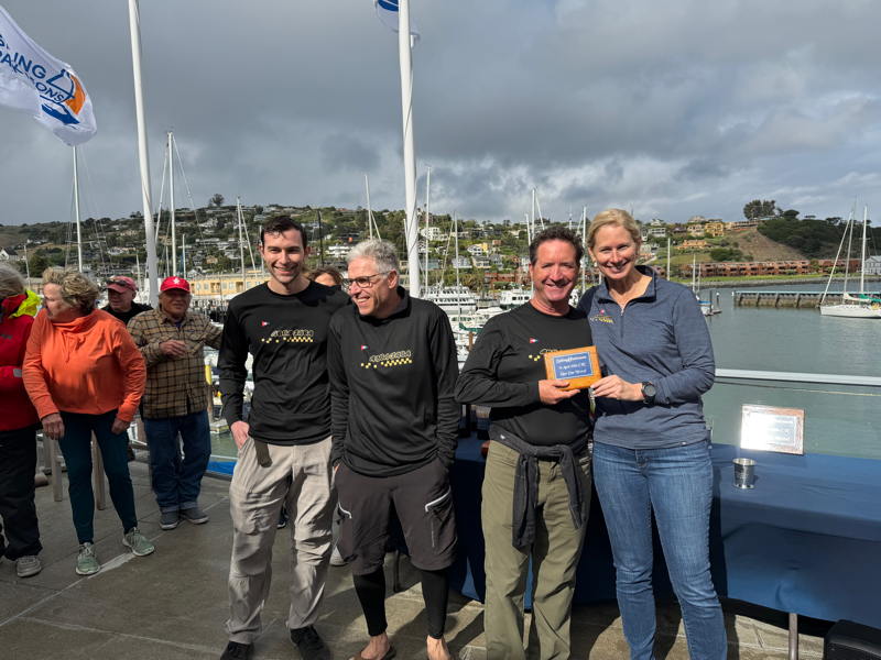 The sun did show up for Ross Tibbits and Michelle Farabaugh and crew from Abba Zaba. 