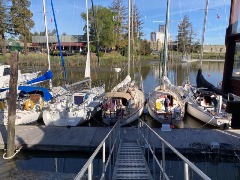 Rich Brazil sent in this photo of a raft-up at the docks right in downtown Petaluma.