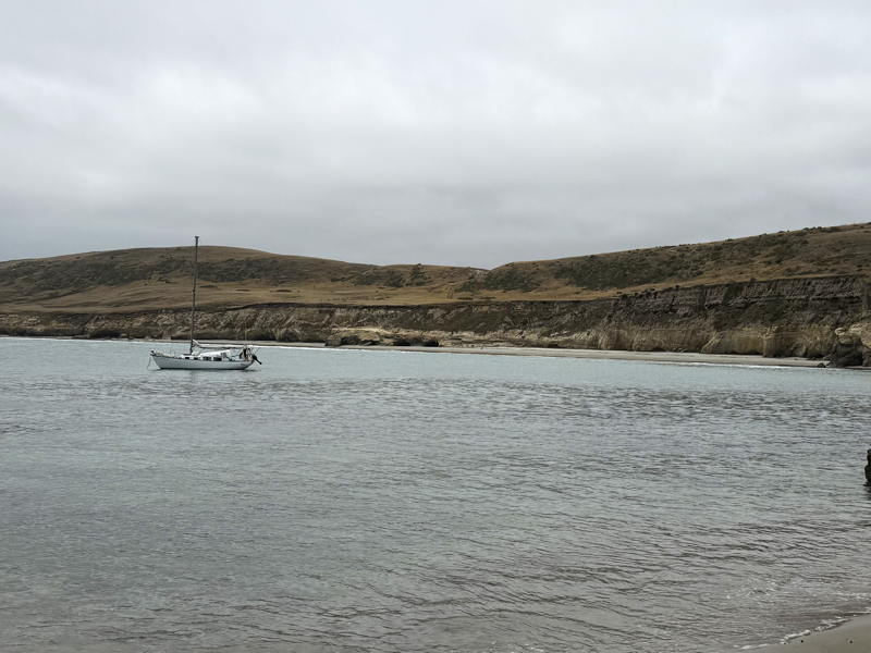 Pythagoras anchored in "Southeast anchorage" which is the southeast corner of Becher's Bay.