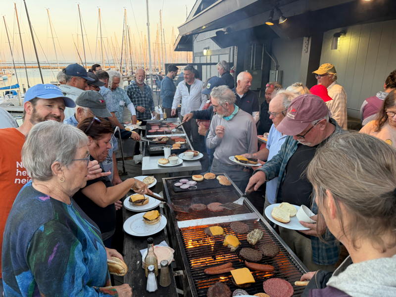 The crowded post-race barbecue is there to make sure there's weight on the rail next week. 