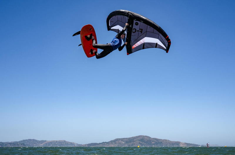 Landing after a jump over Angel Island.