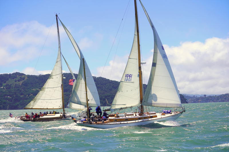 Water Witch and Fairwyn (which also did the 2025 Baja Ha-Ha) close reaching towards the Bob Klein buoy.