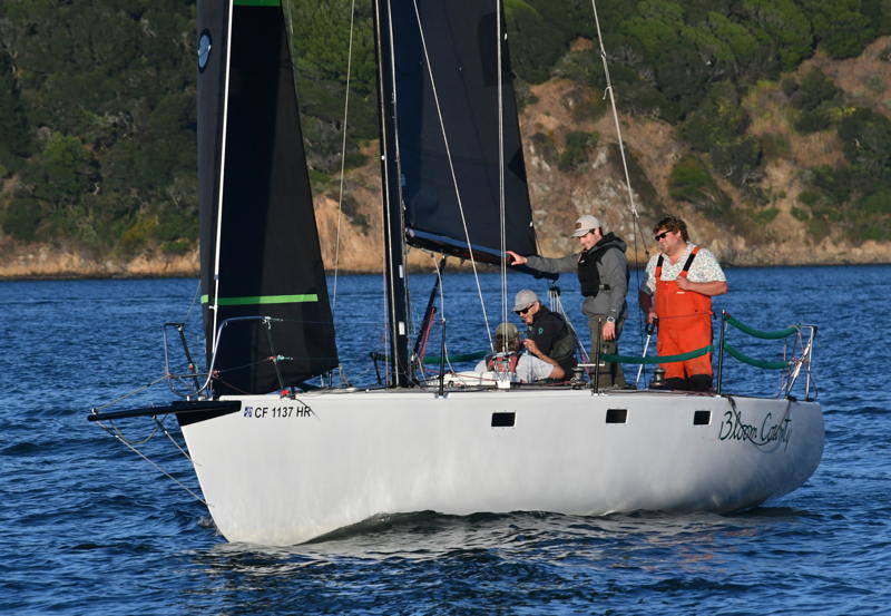 Bloom County sailing the Elliott James at the helm.