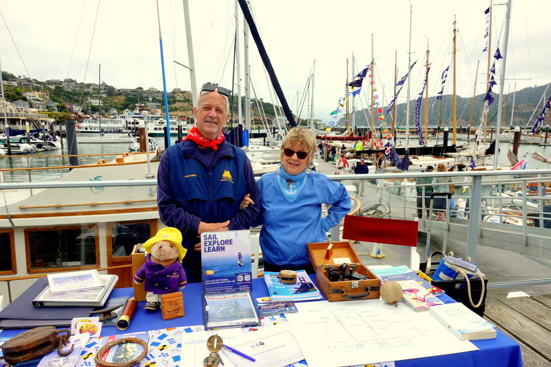 Dave Herzel and Alice Cochran put on a display of traditional sailing items from Call of the Sea.