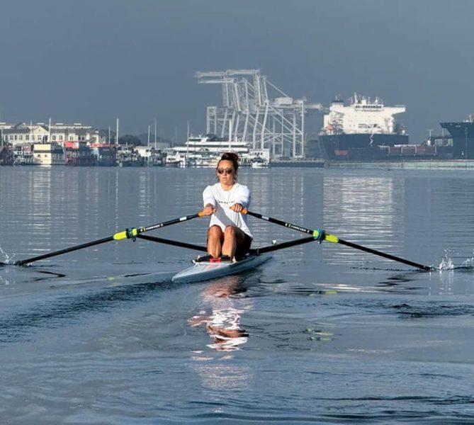 The massive docks and infrastructure of the Port of Oakland provides a dramatic contrast to the beauty a very small dock can provide for public access to the estuary.