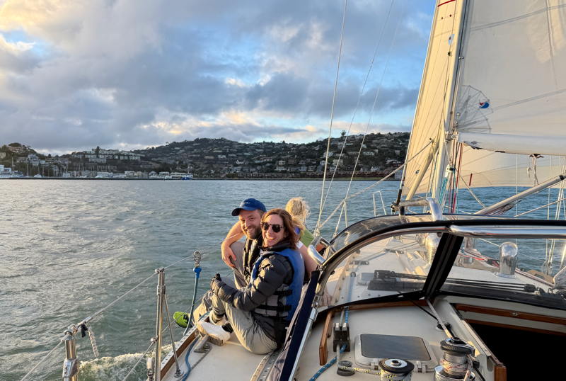 Newlyweds, Michael and Esther Potter started married life right with a sunny, breezy Friday night race on the Bay.