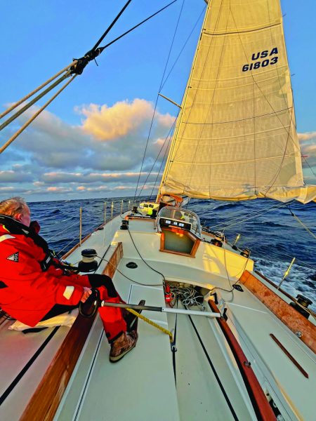 Dave Raney will take his slippery, new Wylie 80, Gem, West to Hawaii.