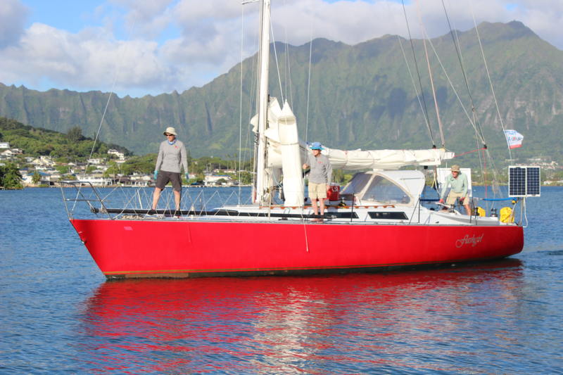 94-year-old Commodore Tompkins raced his Flashgirl to first in with Marco Misbach and Jonathan 'Bird' Livingston.