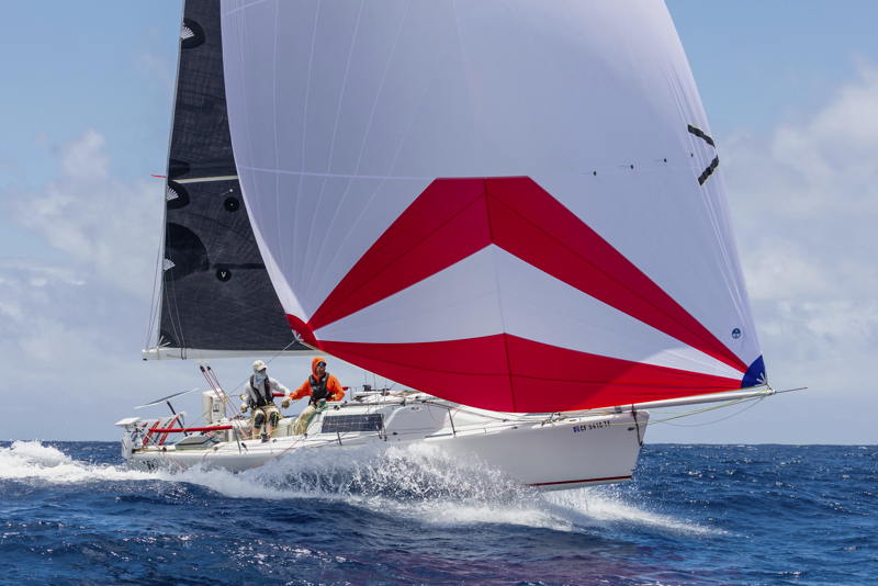 Buzz Blackett's all carbon Antrim 27 was the second boat across the finish line.