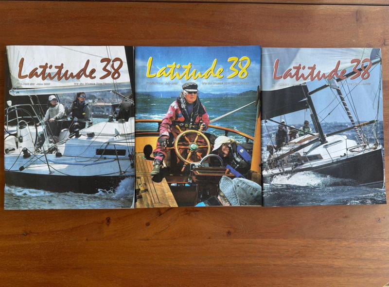 Luckily the August cover was separated from June by the very cool shot of Ken Inouye aboard Makani Kai in the Master Mariners Regatta.