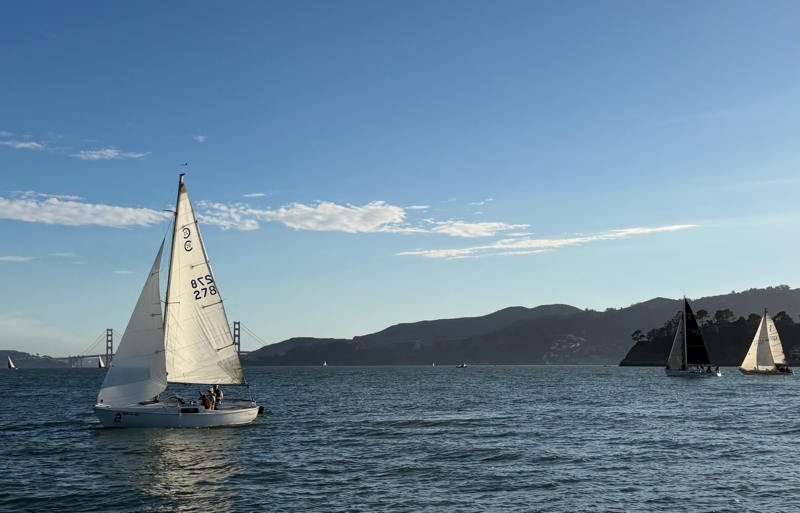 Tory and Kevin Moore didn't race - they just went sailing with their two kids.