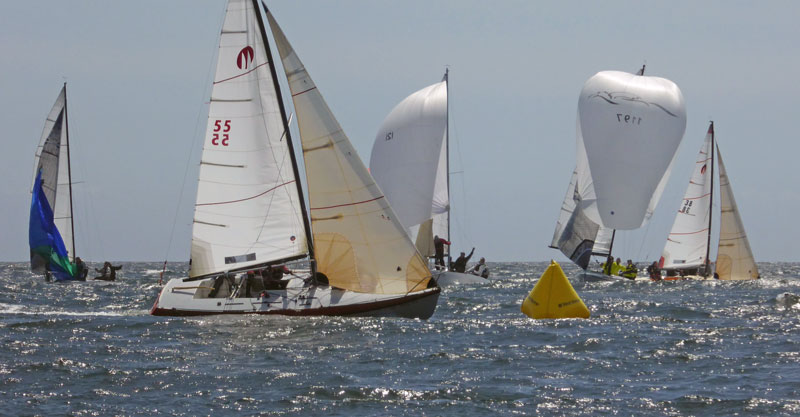 Moore 24s racing in ocean waves
