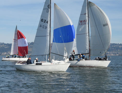 Spinnaker run in Berkeley Midwinters