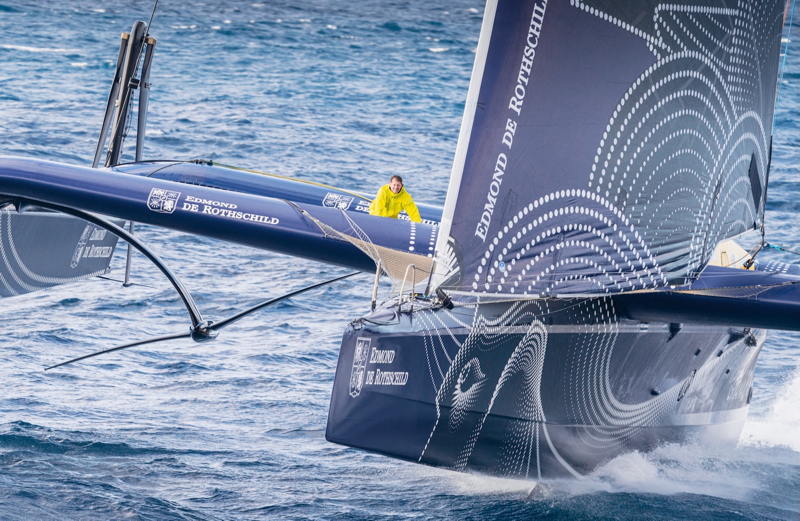 Charles Caudrelier on the new 105' Gitana 18 will be a hot contender in the Ultime Class.