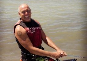 John Sweeney getting ready to kite.