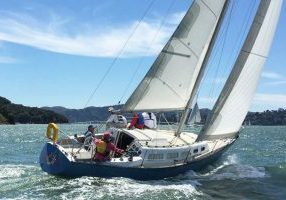 Seen here during a Corinthian YC race last summer, sailing advocate John Arndt spends many happy days sailing his vintage Ranger 33 Summer Sailstice&nbsp;on the Central Bay with friends and family.