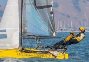 Small boats rule at the RYC Small Boat Midwinters. Three were seven International 14s out sailing. 