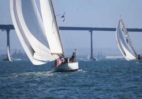 Belle Mer, Kettenburg 43, sailed by Dirk Debbink in the Kettenburg Classic Regatta in San Diego., 11 October. Ancient Mariners Sailing Society.