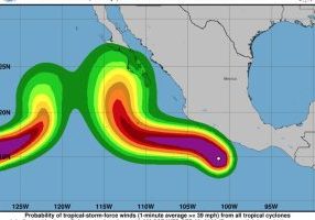 Everyone is hoping the exceptionally powerful, 150-180 knot, Hurricane Polo is going to stay offshore.