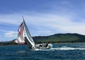 Broaching is better when done on Tahoe's blue water. 