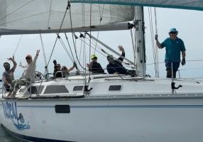Sailboat with crew
