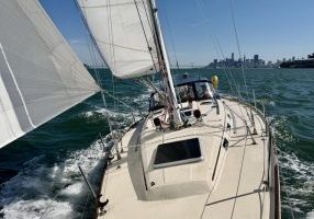 Finistere reaching across the Bay.