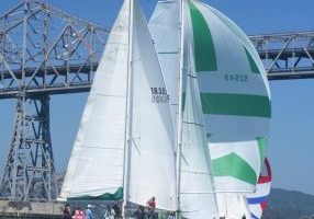 Sir Edmund can spread a lot of canvas on a downwind leg.
