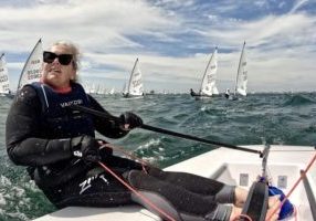 At 41, Lauren Wilson is vying to make the 2028 Olympics in the ILCA 6. 