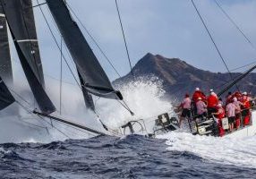 Lucky launching it on approach to the finish of the 2025 Transpac off of Diamond Head.
