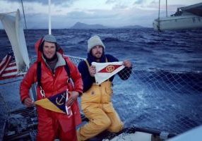 Rob and Max rounding Cape Horn on February 25th, 1985.